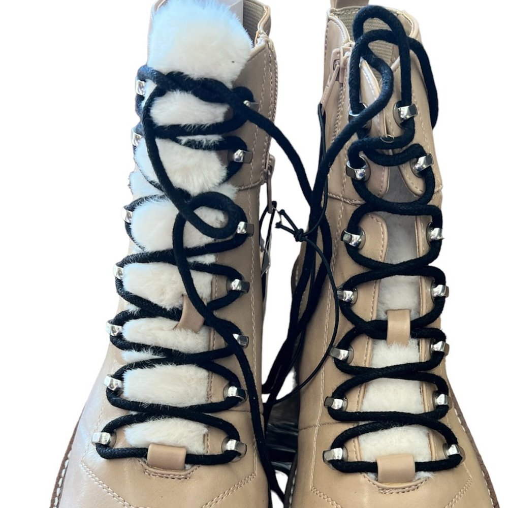 Women's Leighton Hiking Boots A New Day Taupe Brown Sherpa Lined Tongue Size 11